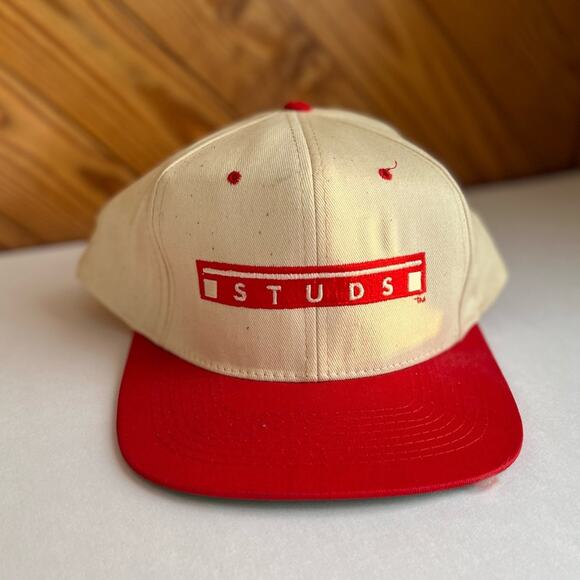 Vintage Canvas Red Baseball Snapback Cap Hat - Picture 1 of 8
